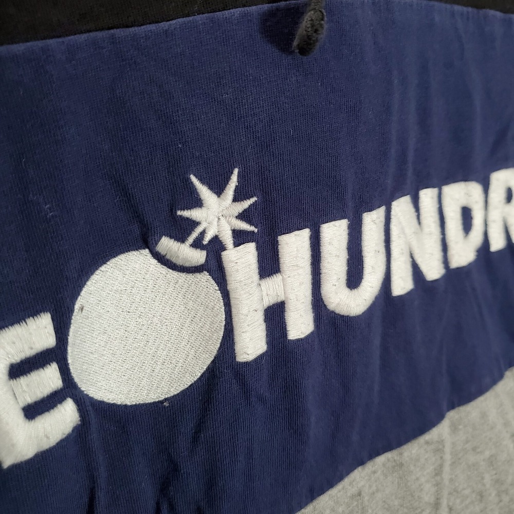 The Hundreds Men Sweatshirt Small Black Colorblock Logo Spellout Hoodie Pullover View 3